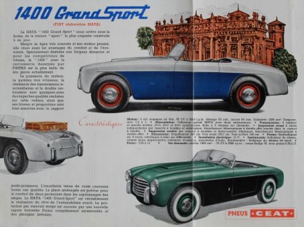 Siata Grand Sport Spider Modelprogram 1951 Carbrochure (7742)